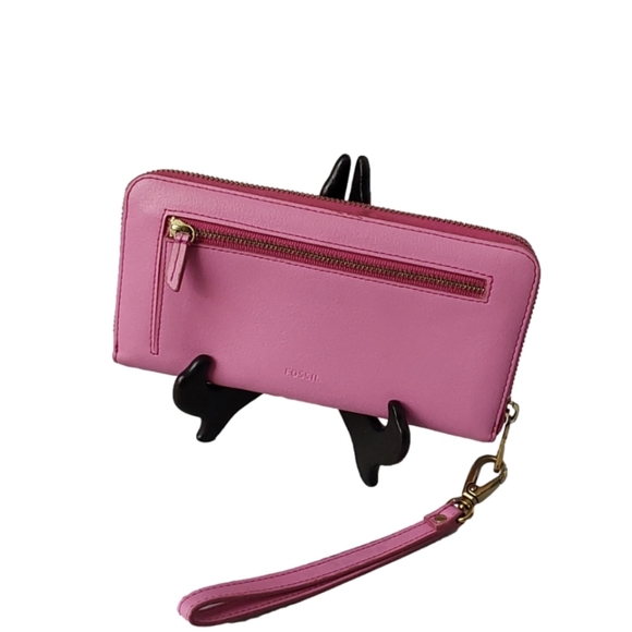 FOSSIL PINK CONTINENTAL CLUTCH " MERMAID HAIR DON'T CARE" LEATHER WALLET - Picture 2 of 3